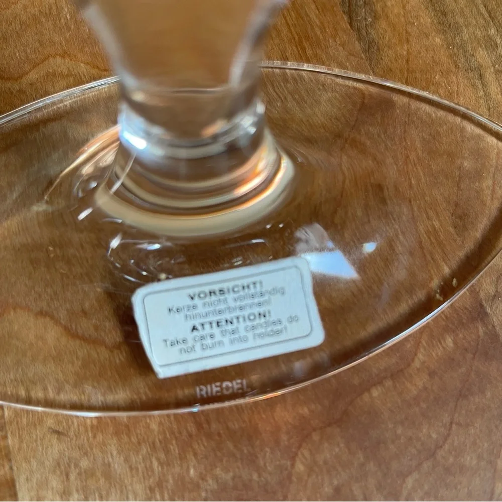 Vintage Riedel Crystal Double Tulip Flower Candle Stick Holder 6” Frosted Glass - Picture 6 of 6